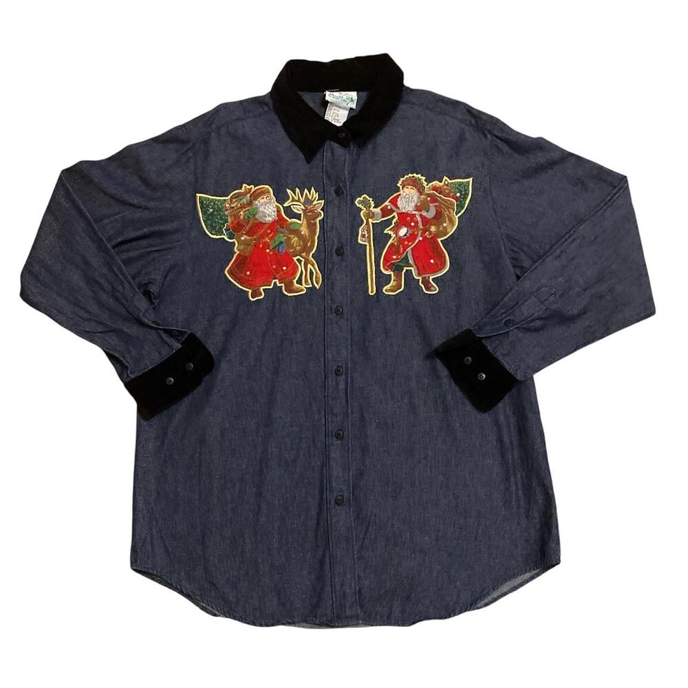 Vintage Santa button-down